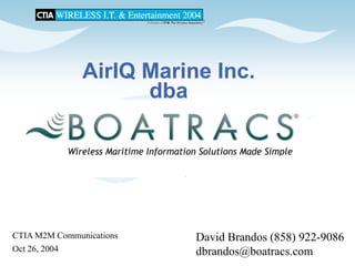 CTIA 2004 Wireless I.T. & Entertainment, "M2M Seminar Panel Discussions", Jean Barrette, Moderator