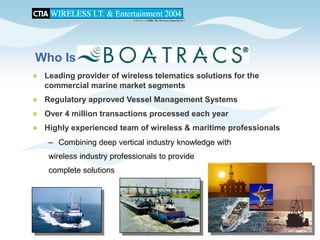 CTIA 2004 Wireless I.T. & Entertainment, "M2M Seminar Panel Discussions", Jean Barrette, Moderator