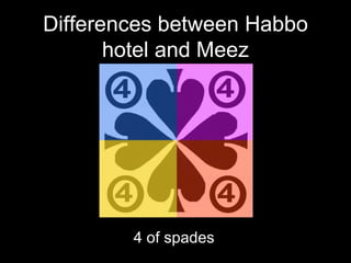 Differences between Habbo hotel and Meez 4 of spades 