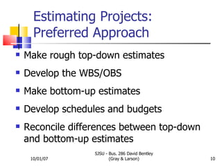 Estimating Time & Costs | PPT