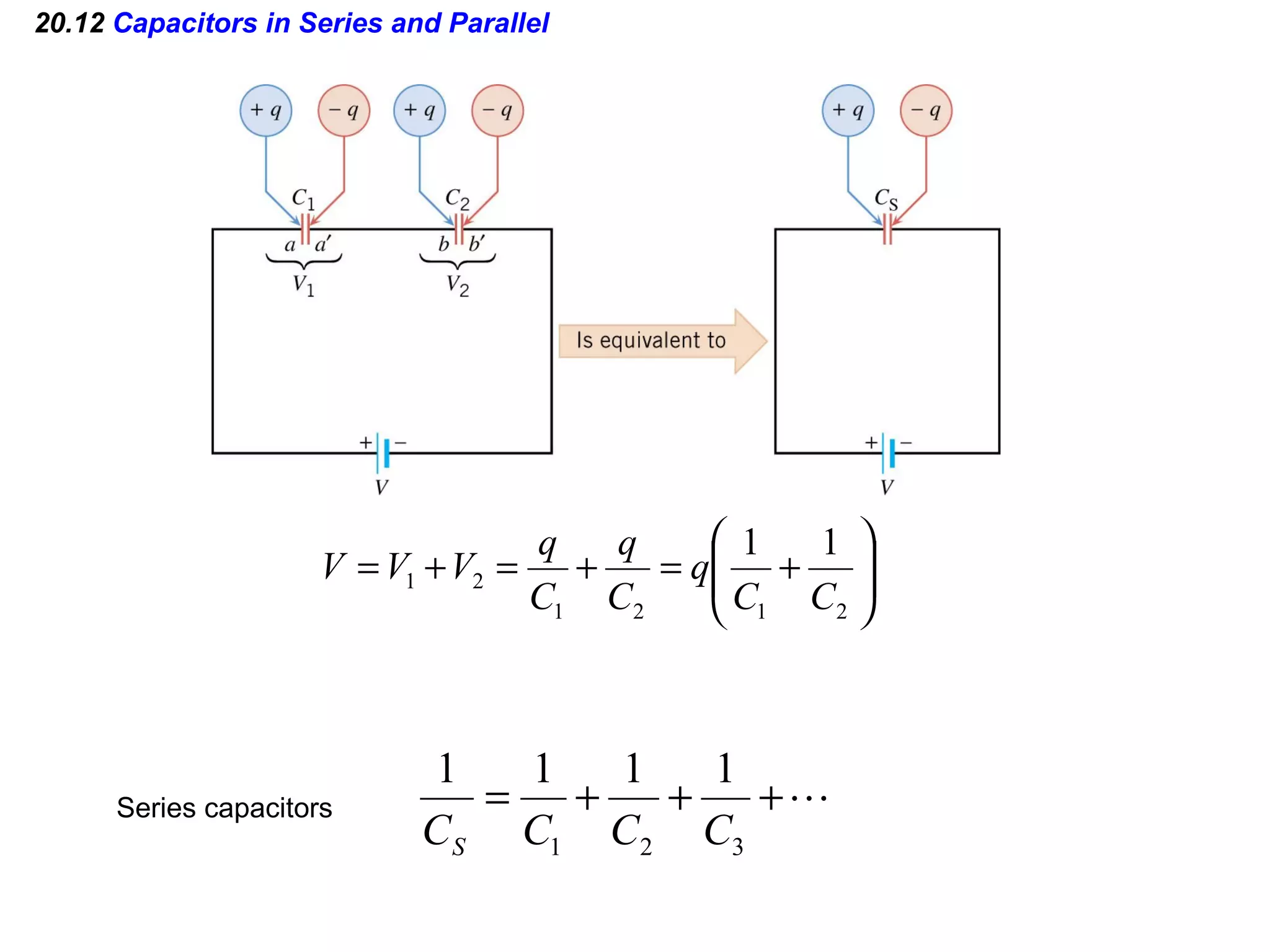 20.12  Capacitors in Series and Parallel Series capacitors 