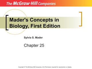 Mader's Concepts in Biology, First Edition Copyright  ©  The McGraw-Hill Companies, InC) Permission required for reproduction or display. Sylvia S. Mader Chapter 25 