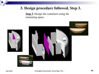 3. Design procedure followed. Step 3. Step 3 .  Design  the containers using the  remaining space . 