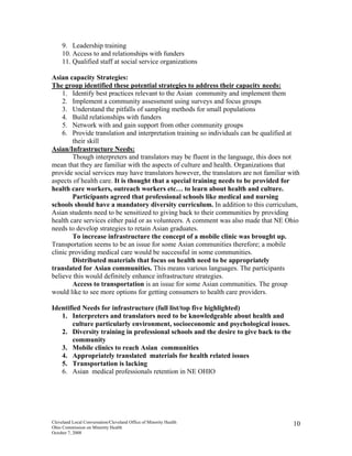 Cleveland Local Conversation on Health Disparities