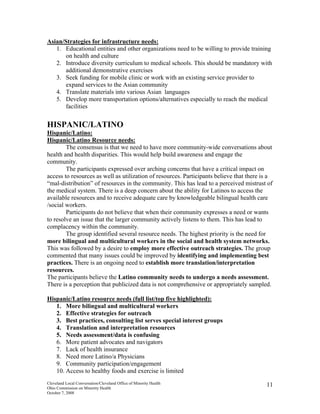 Cleveland Local Conversation on Health Disparities