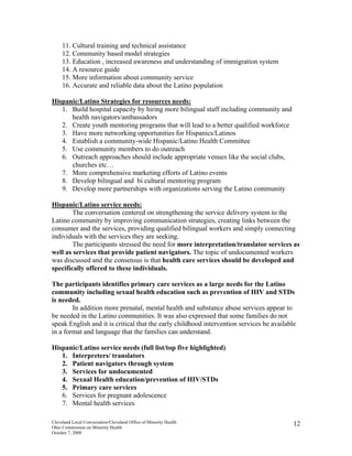 Cleveland Local Conversation on Health Disparities