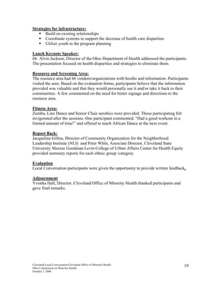 Cleveland Local Conversation on Health Disparities