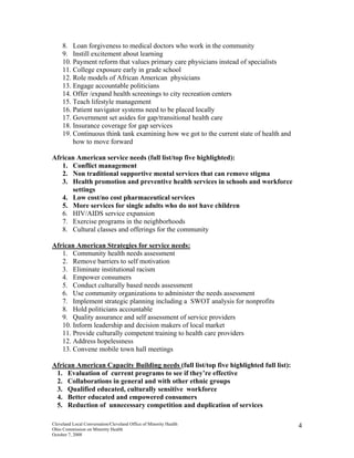 Cleveland Local Conversation on Health Disparities