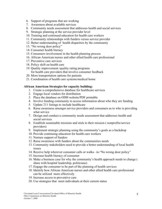 Cleveland Local Conversation on Health Disparities