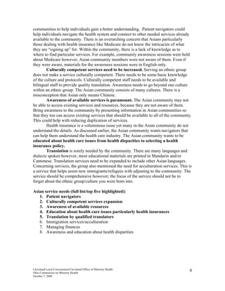 Cleveland Local Conversation on Health Disparities