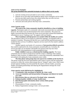 Cleveland Local Conversation on Health Disparities