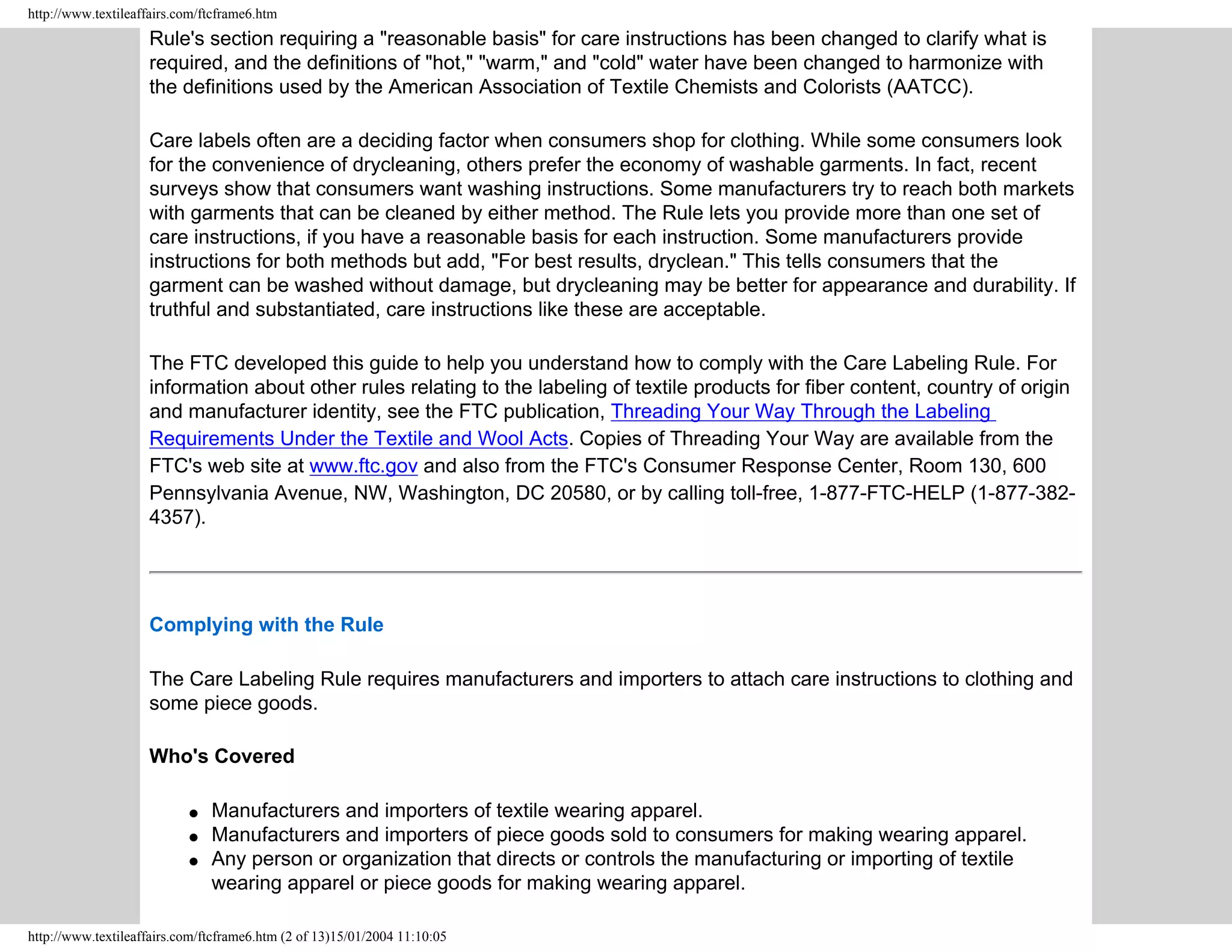 Clothes Captioning Complying With Care Labelling Rules