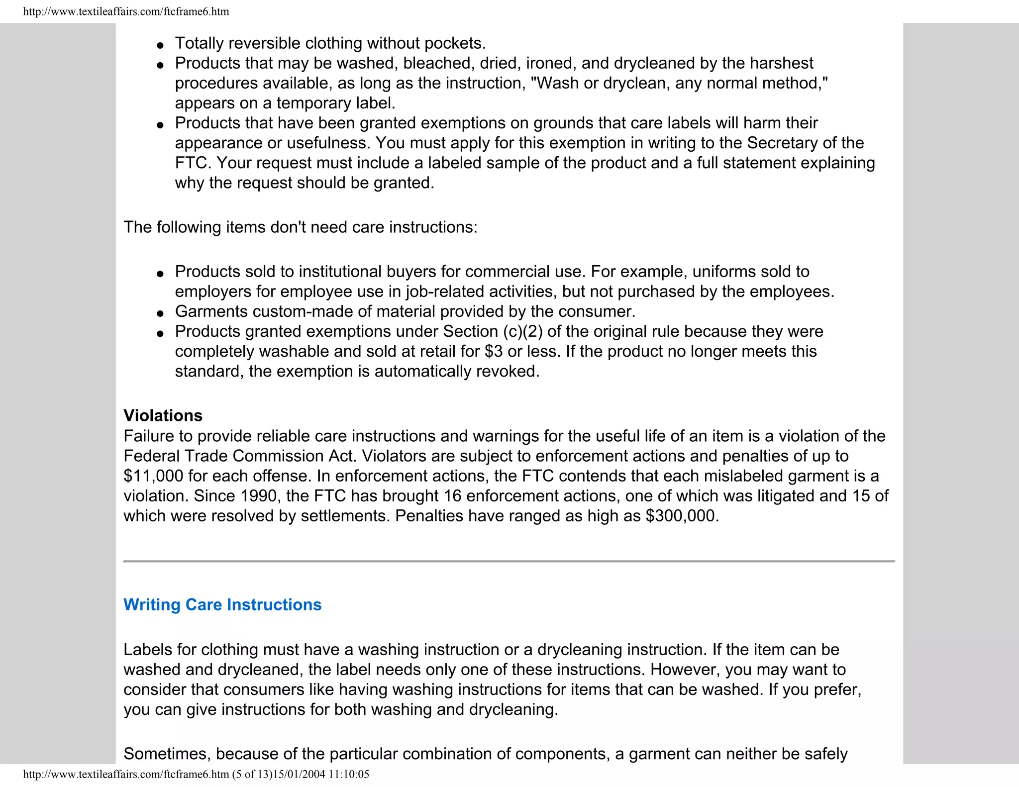 Clothes Captioning Complying With Care Labelling Rules