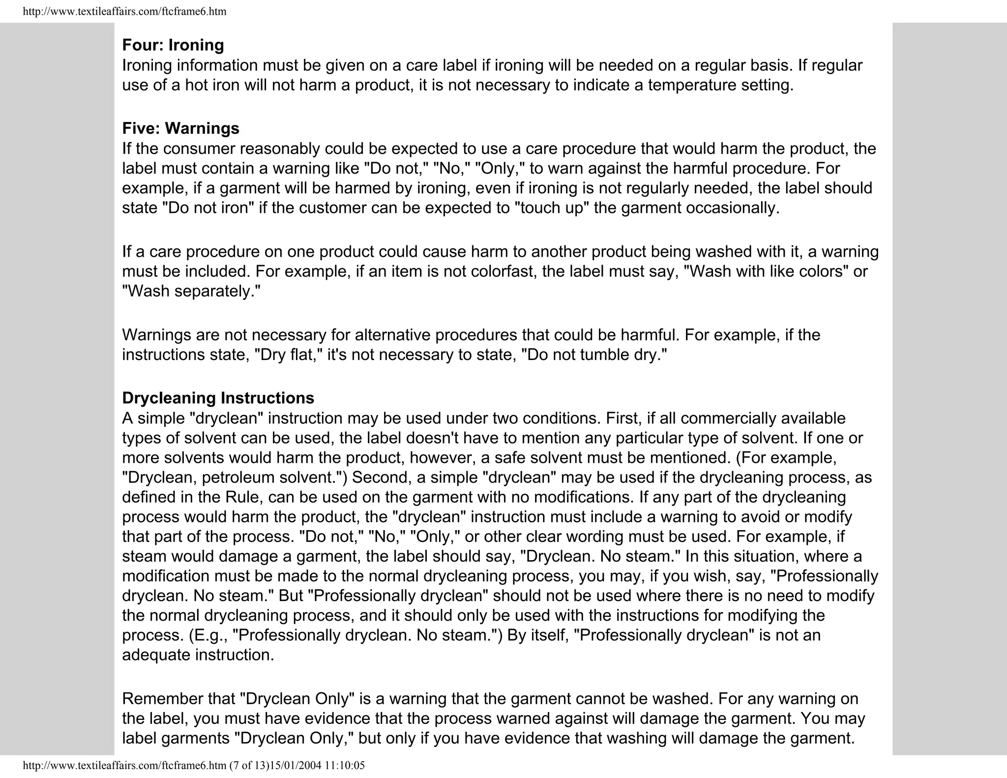 Clothes Captioning Complying With Care Labelling Rules