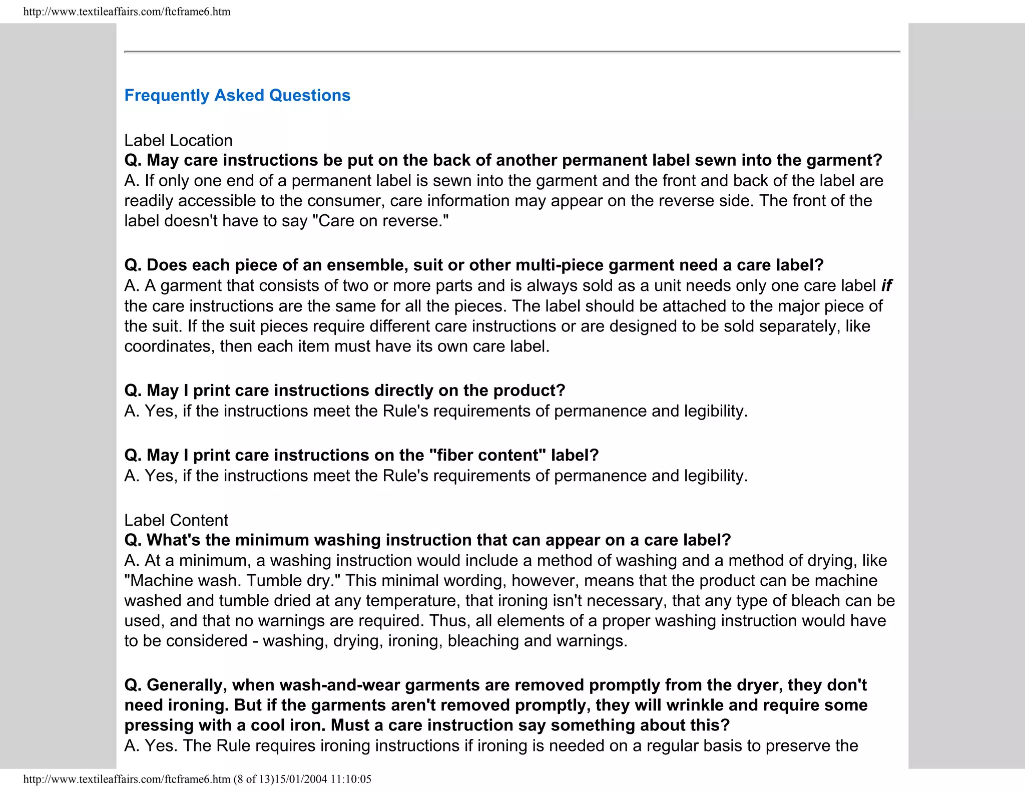 Clothes Captioning Complying With Care Labelling Rules