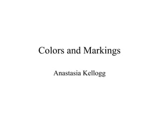Colors and Markings Anastasia Kellogg 