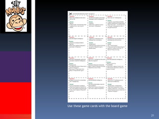 Use these game cards with the board game 