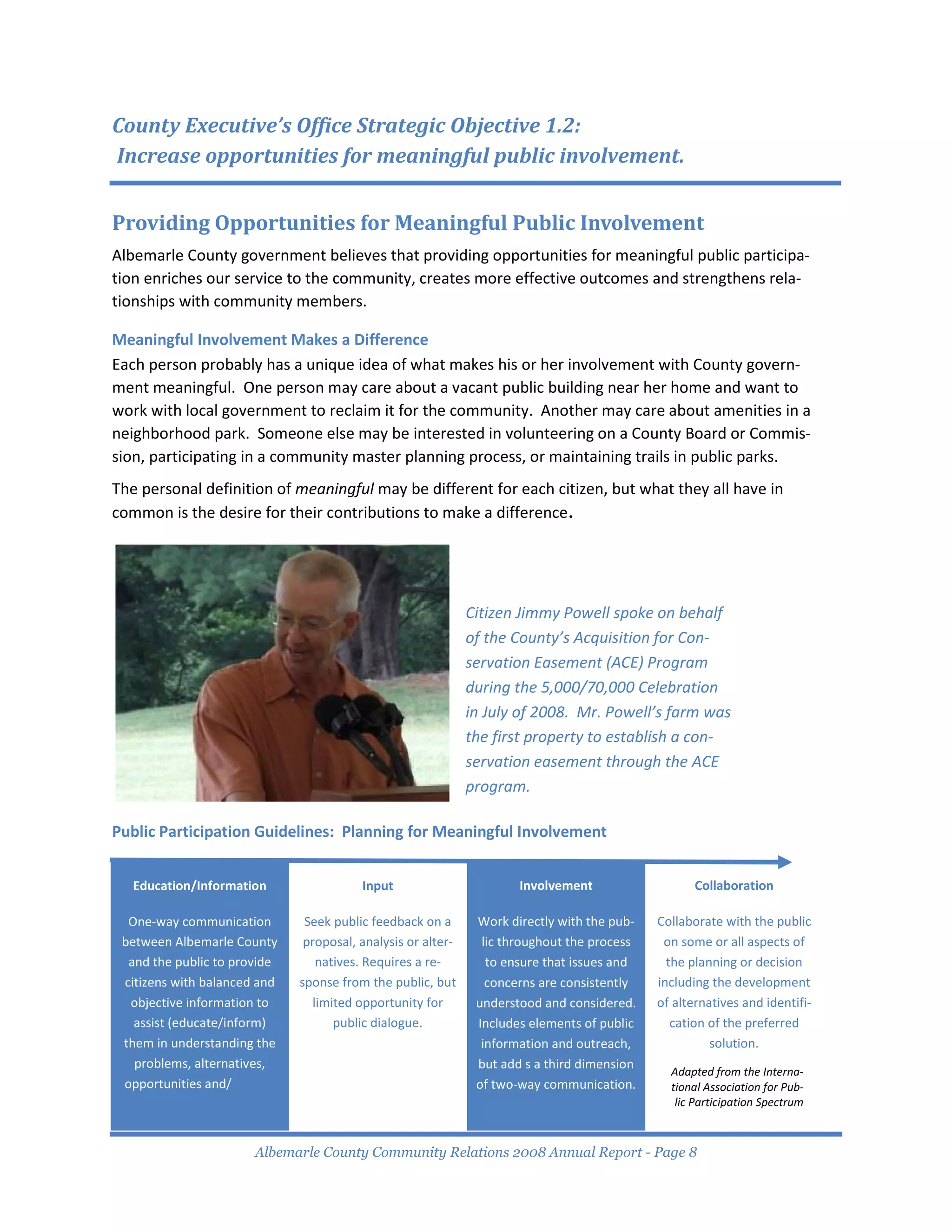 Community Relations Annual Report 2008