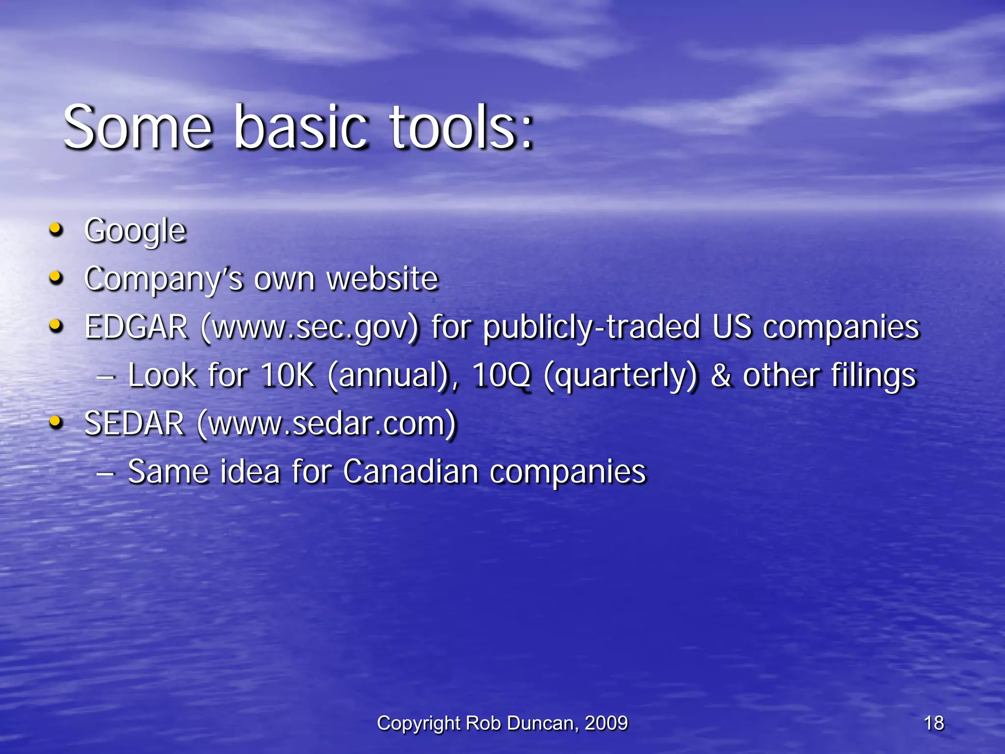 Competitive Intelligence -  Fast, Cheap & Ethical By Rob Duncan March 5, 2009