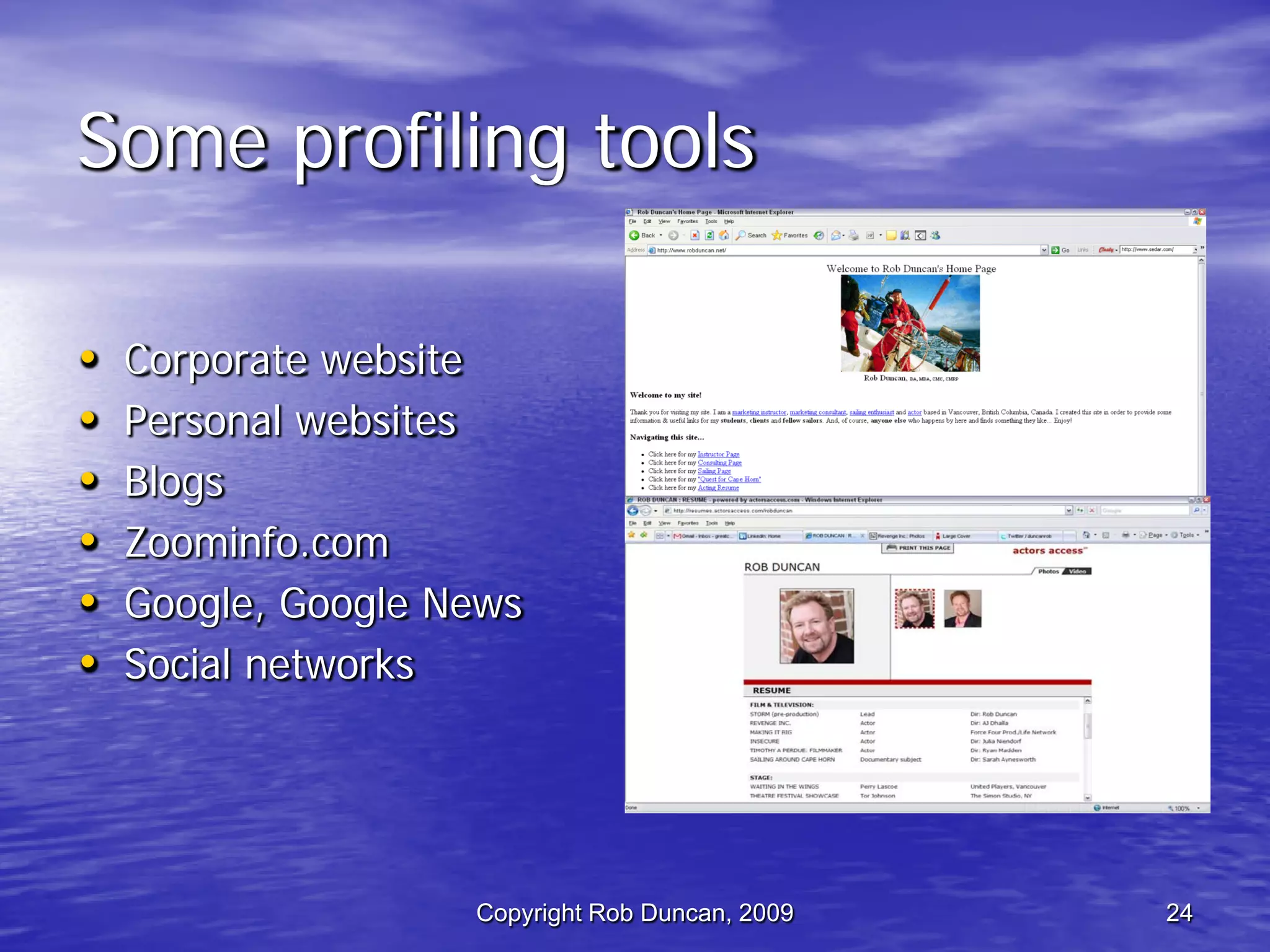 Competitive Intelligence -  Fast, Cheap & Ethical By Rob Duncan March 5, 2009