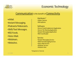 Complex Discovery Ethics Efficiency And Economics (Overview) 1108
