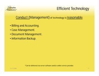 Complex Discovery Ethics Efficiency And Economics (Overview) 1108