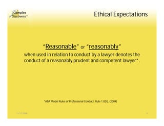 Complex Discovery Ethics Efficiency And Economics (Overview) 1108