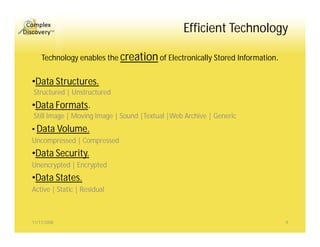 Complex Discovery Ethics Efficiency And Economics (Overview) 1108