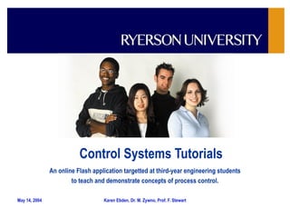Control Systems Tutorials An online Flash application targetted at third-year engineering students to teach and demonstrate concepts of process control. 