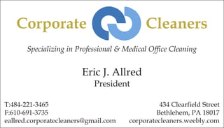 Corporate Cleaners Cards