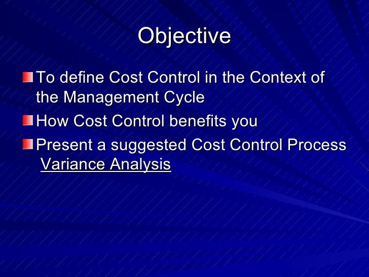 Cost Control