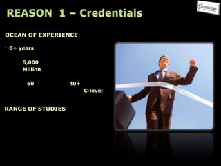 OCEAN OF EXPERIENCE 8+ years  experience in managing panels Over  5,000  online projects Over  Million   interviews in last 12  months Across  60  geographies,  40+   languages Across audiences, Gen Pop to  C-level RANGE OF STUDIES Brand tracks Ad diagnostics Awareness & attitude studies Concept testing Pricing & segment analysis  Customer satisfaction surveys  