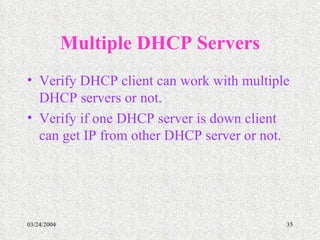 DHCP Server & Client Presentation | PPT