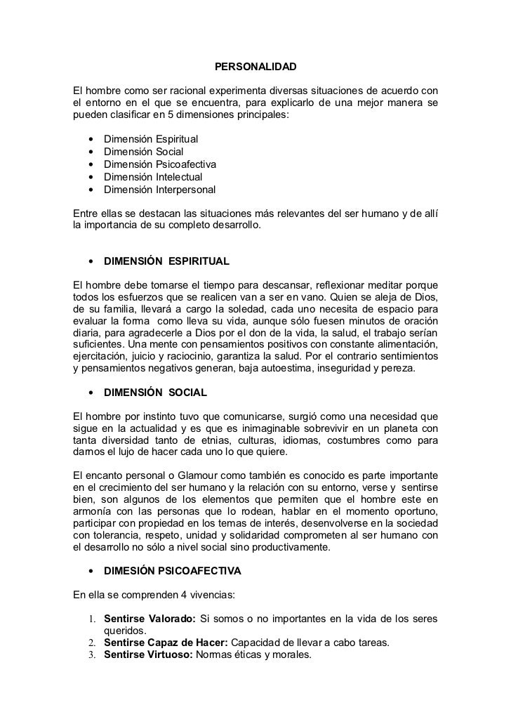 dimensiones del ser humano