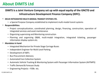 Dimts JnNURM Bus Financing - Delhi Experience | PPT