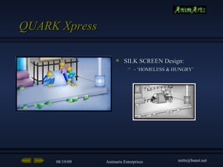 QUARK Xpress SILK SCREEN Design: -  ‘HOMELESS & HUNGRY’ 