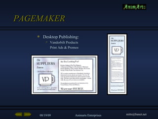 PAGEMAKER Desktop Publishing: Vanderbilt Products  Print Ads & Promos 