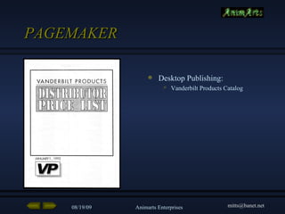 PAGEMAKER  Desktop Publishing: Vanderbilt Products Catalog 