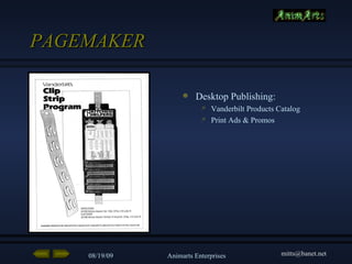 PAGEMAKER  Desktop Publishing: Vanderbilt Products Catalog Print Ads & Promos 