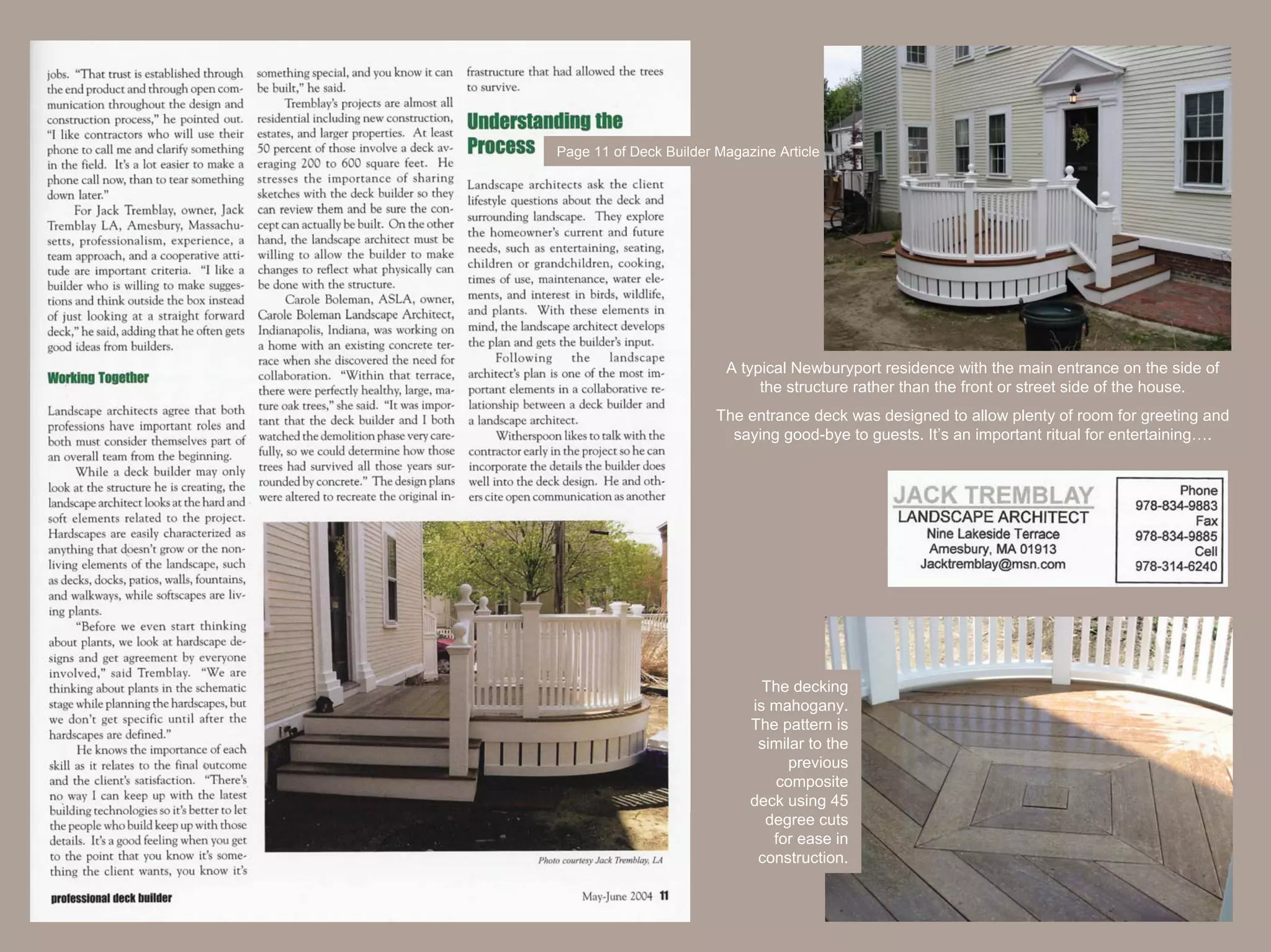 Jack Tremblay in Deck Builder Magazine