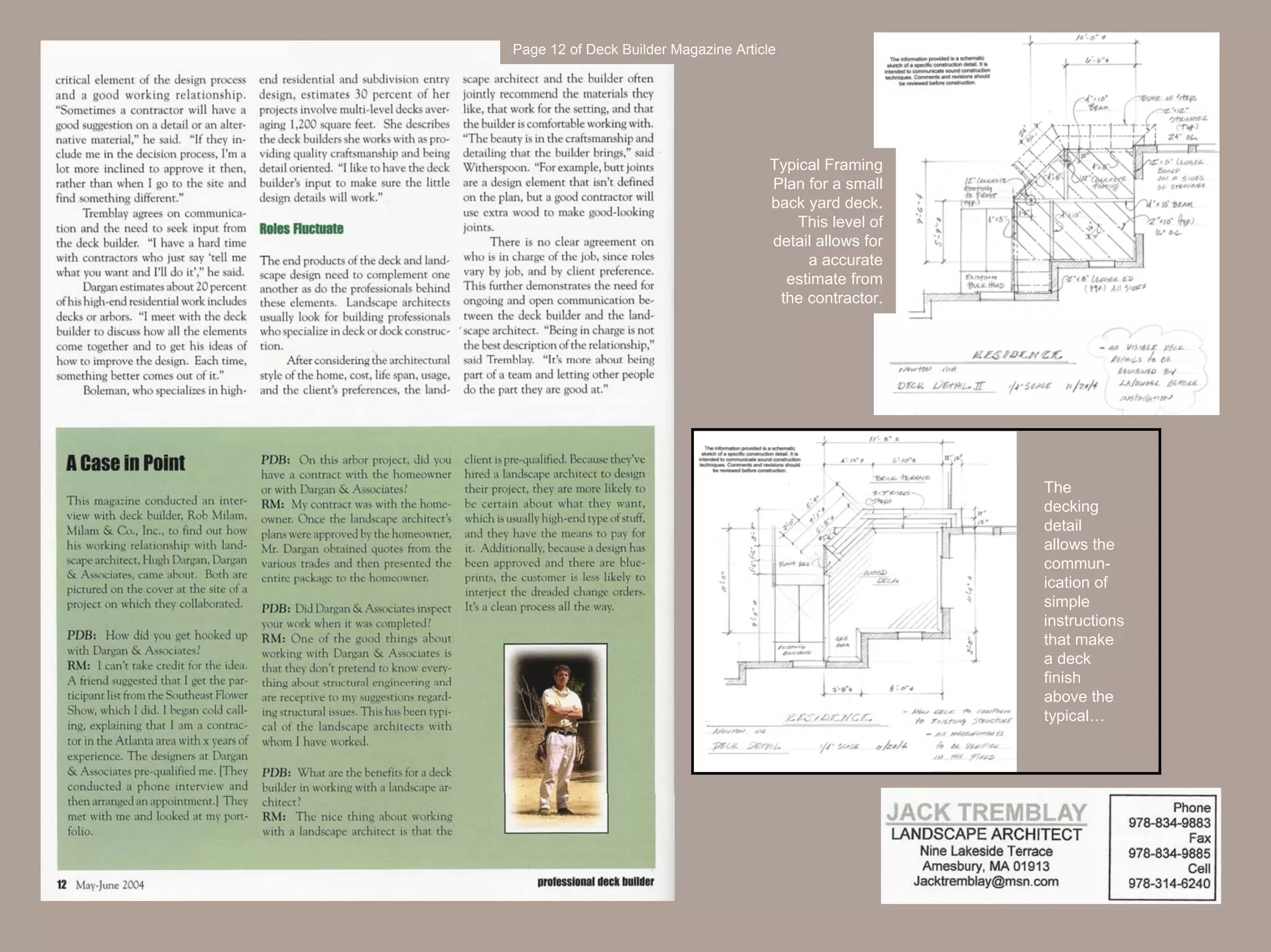 Jack Tremblay in Deck Builder Magazine