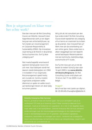Deloitte Risk Deloitte Risk Consulting Course | PDF