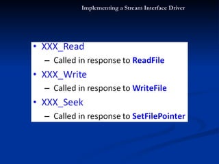 Implementing a Stream Interface Driver 