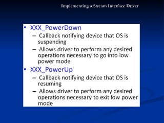 Implementing a Stream Interface Driver 
