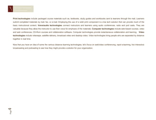 Distance Learning Technologies