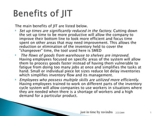 just in time manufacturing | PPT