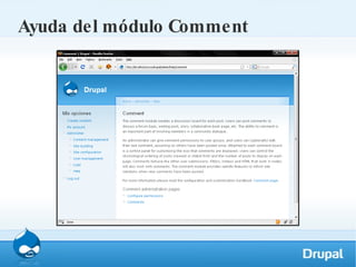 Ayuda del módulo Comment 
