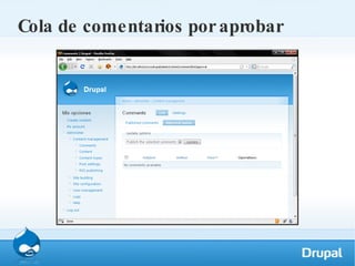 Cola de comentarios por aprobar 