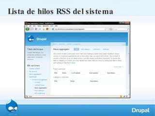 Lista de hilos RSS del sistema 