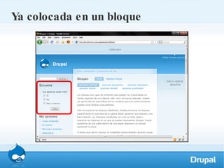 Ya colocada en un bloque 